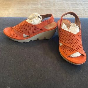 Clark’s Orange wedge sandals